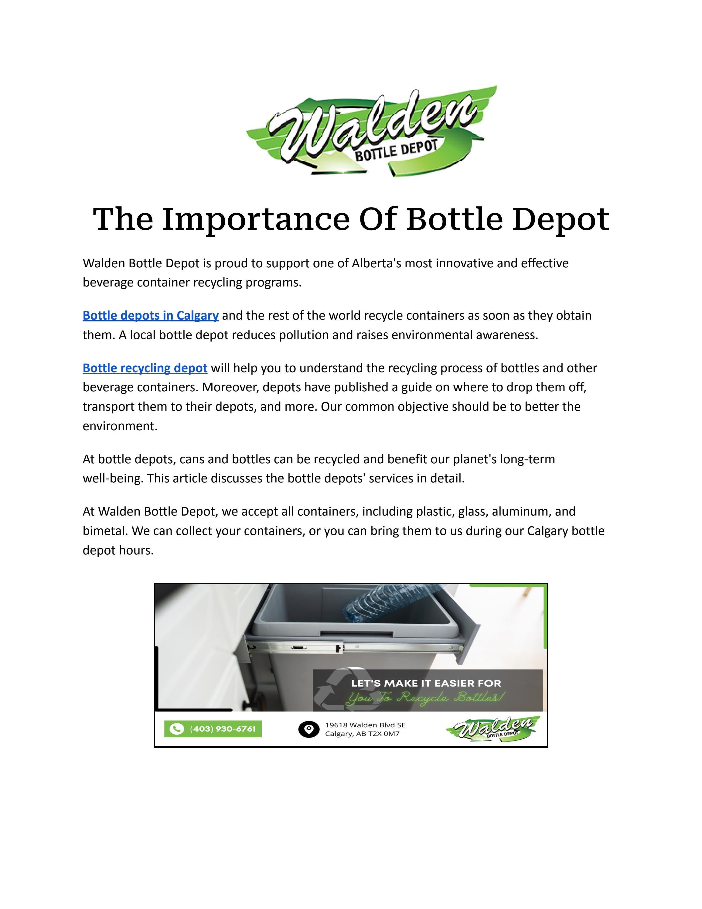 walden bottle depot