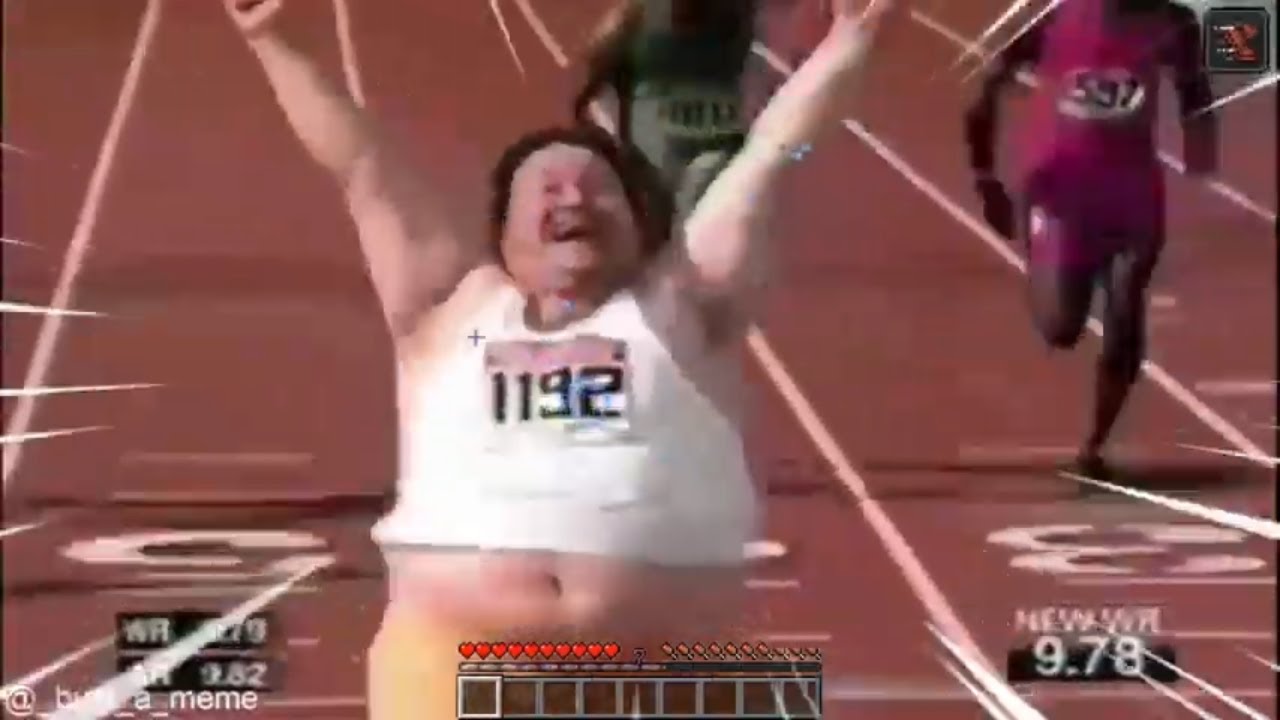 fat guy running meme