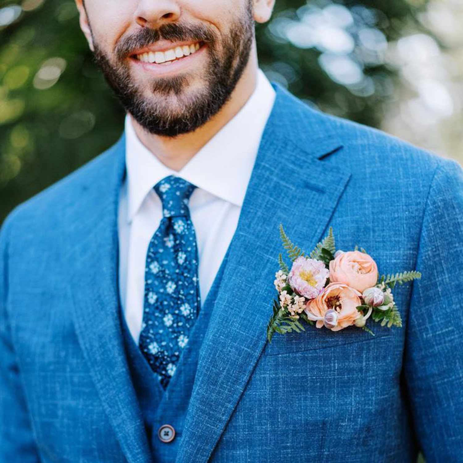 boutonniere with pocket square