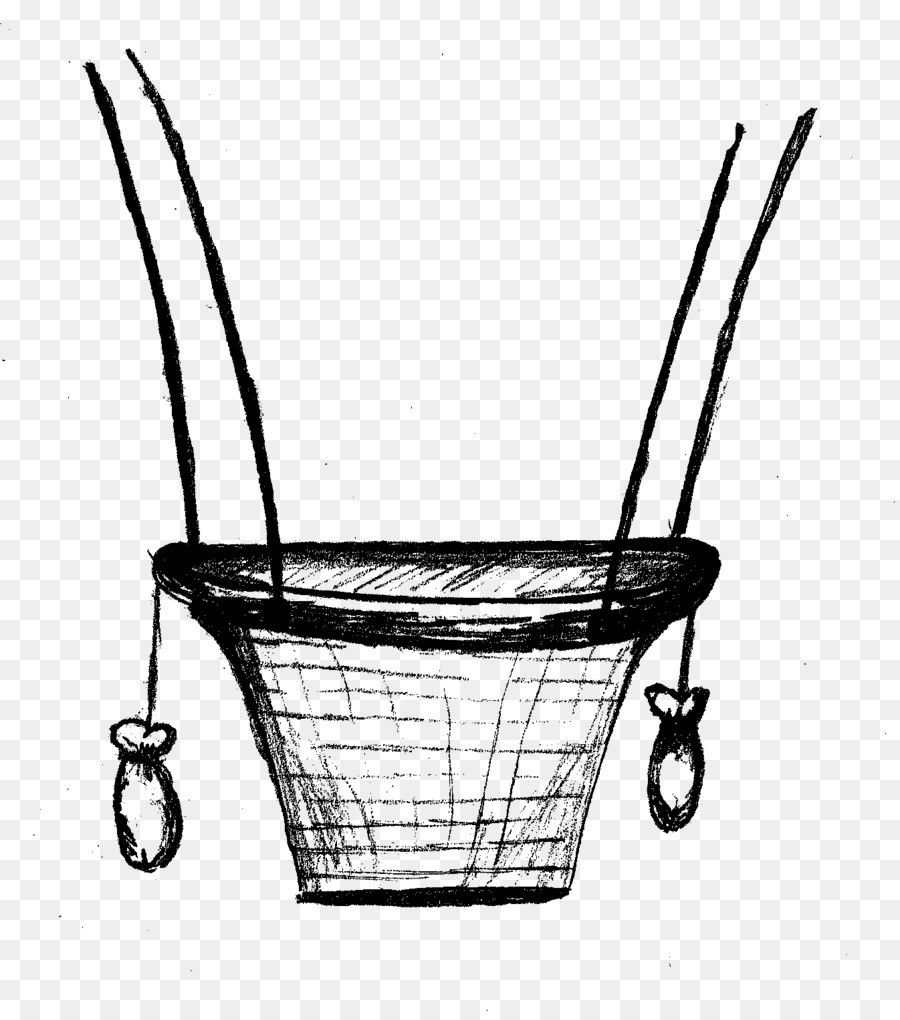 hot air balloon basket drawing