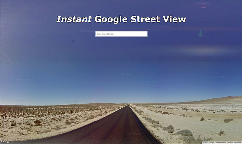 google instant street view