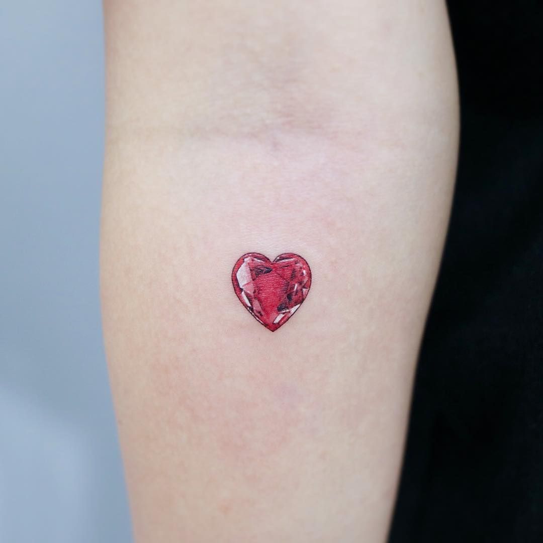 ruby heart tattoo