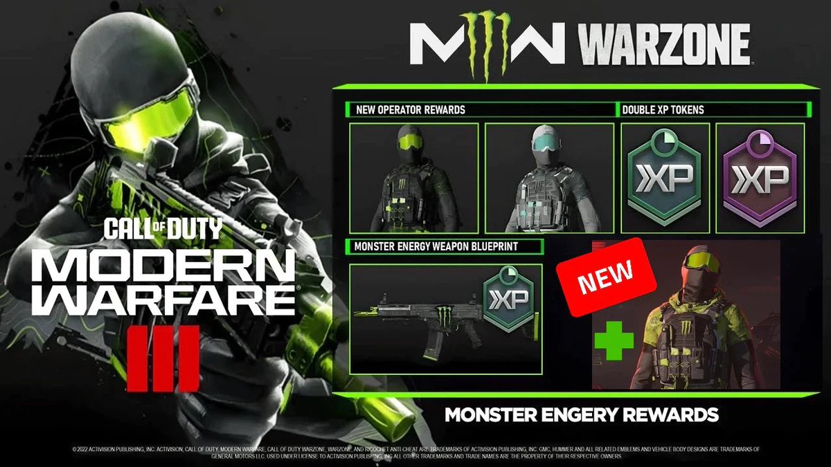 call of duty monster energy rewards