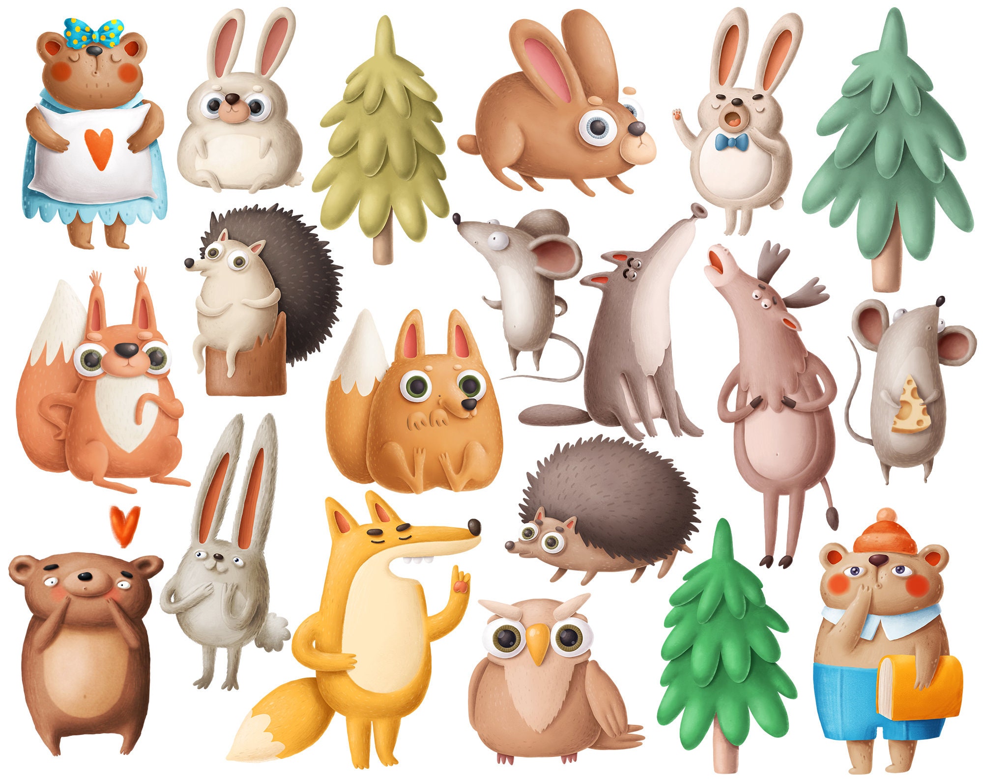 cartoon woodland creatures