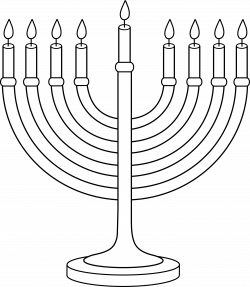 menorah clipart black and white