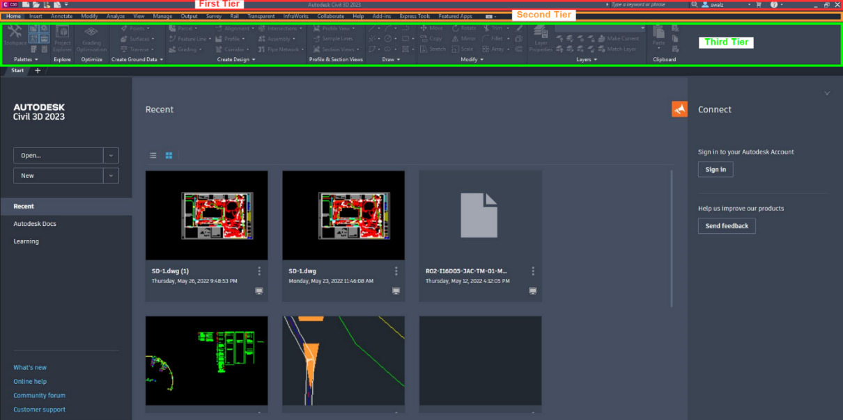 civil 3d interface