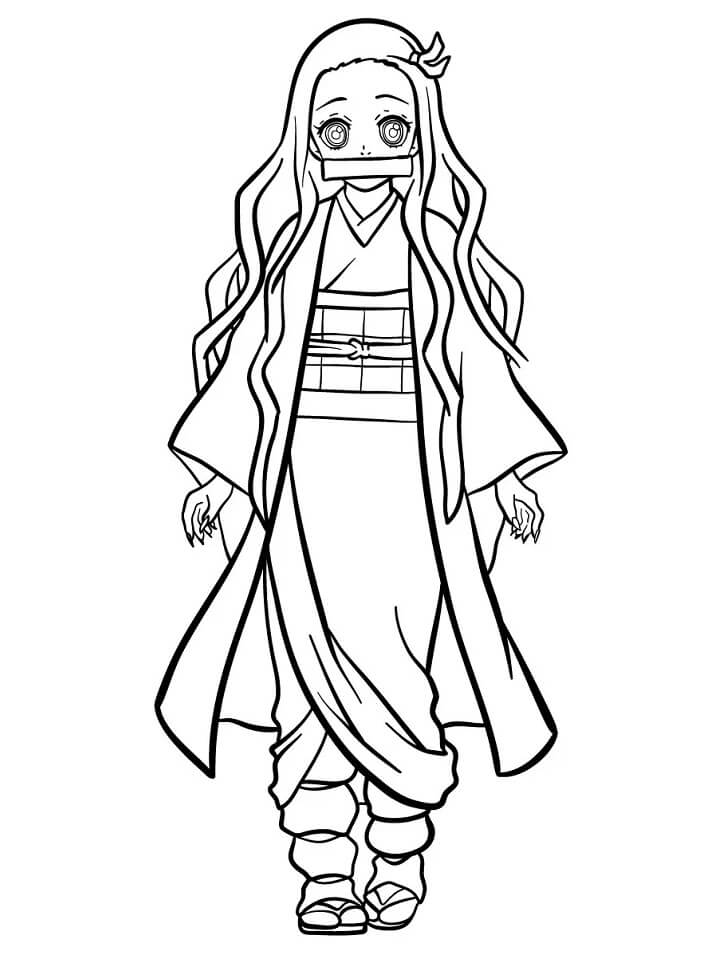 nezuko colouring page