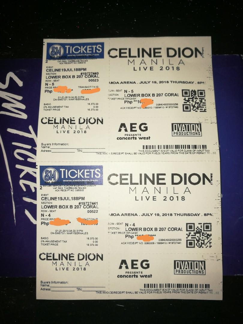 celine dion manila tickets