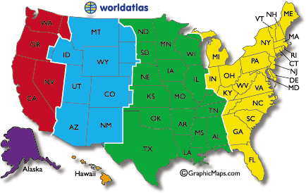 central time zone vs est