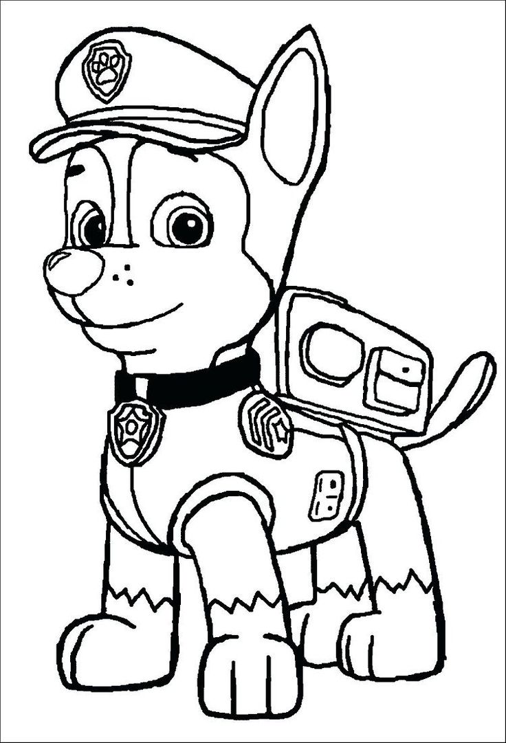 chase paw patrol coloring page