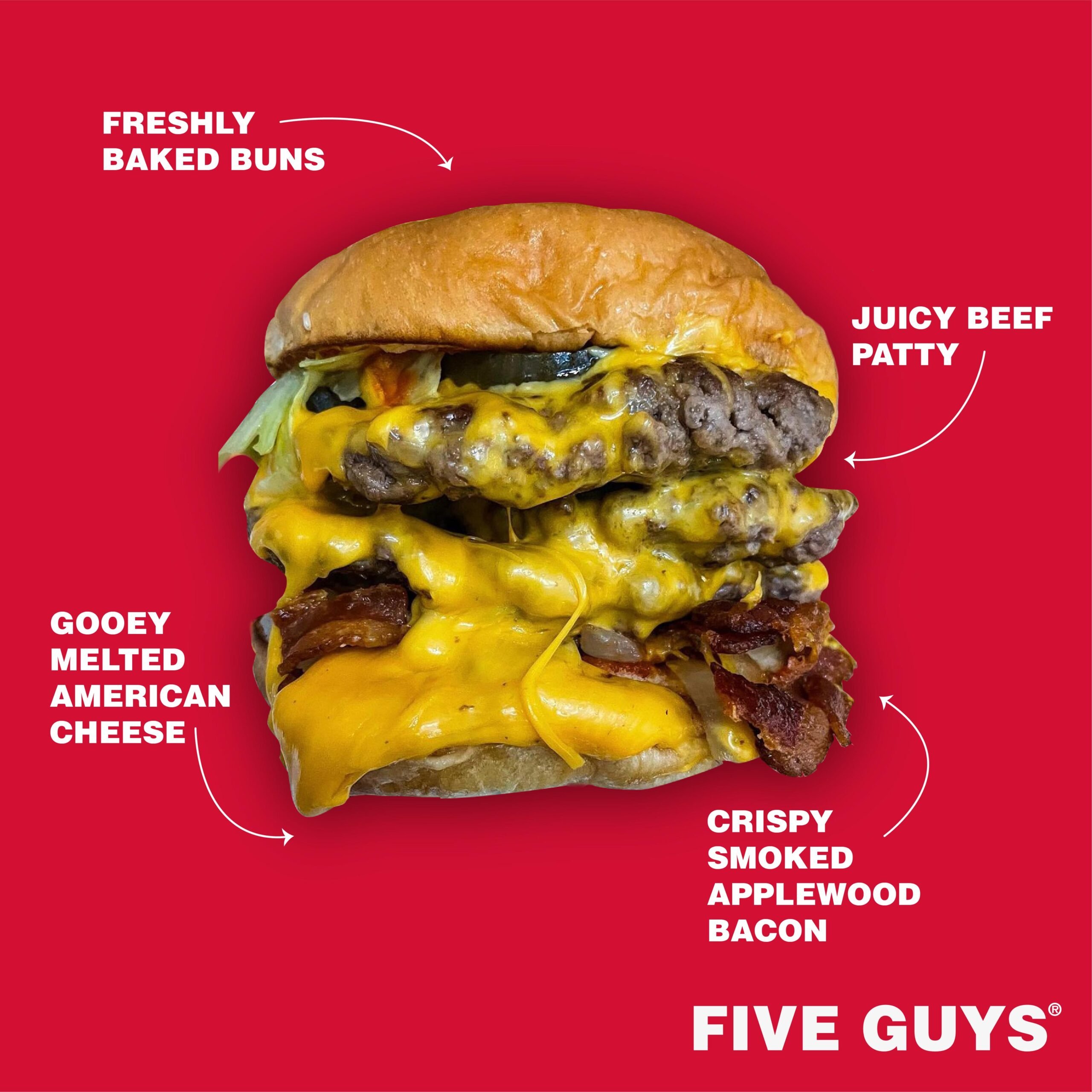 cheeseburger five guys calories