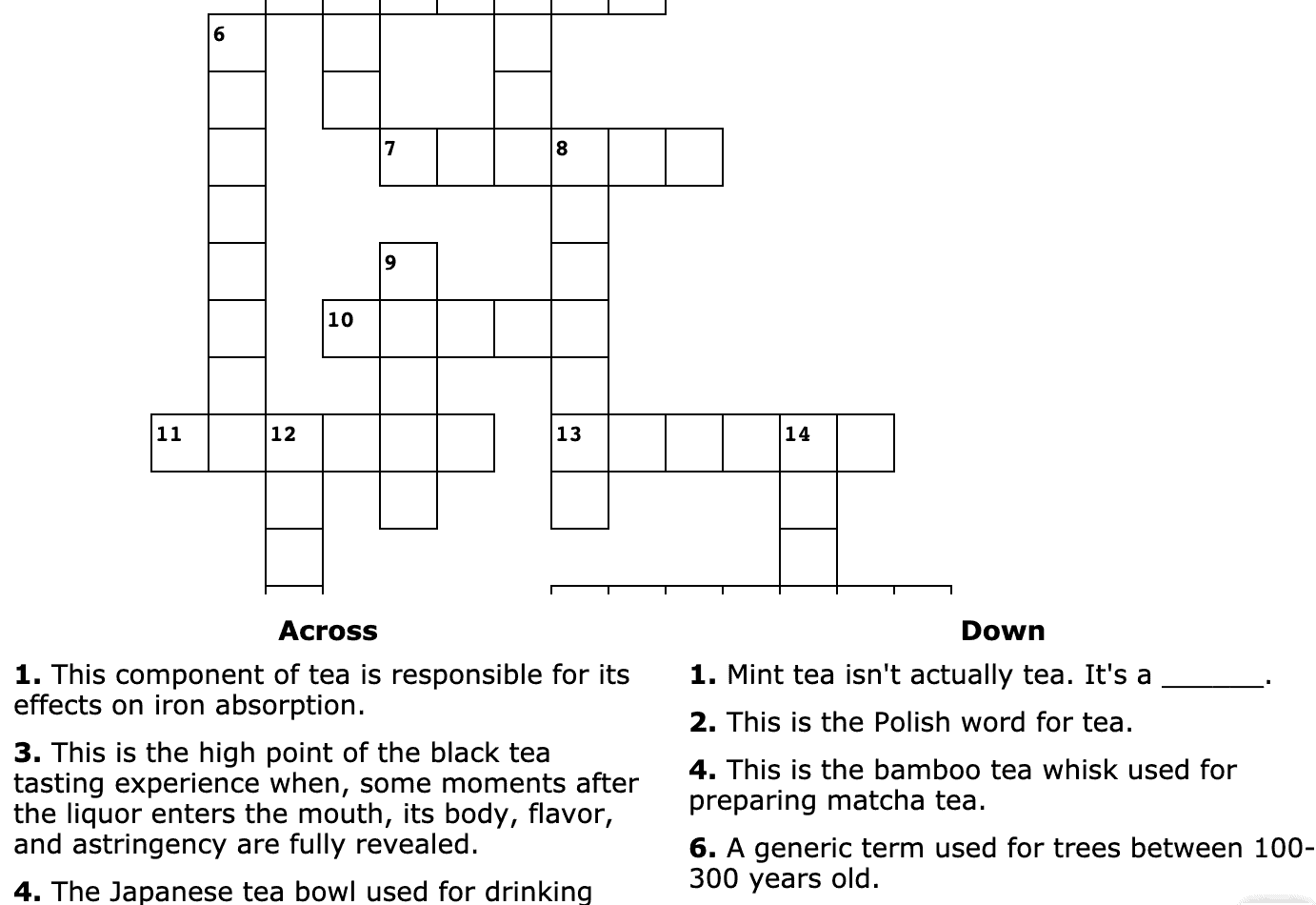 china tea crossword