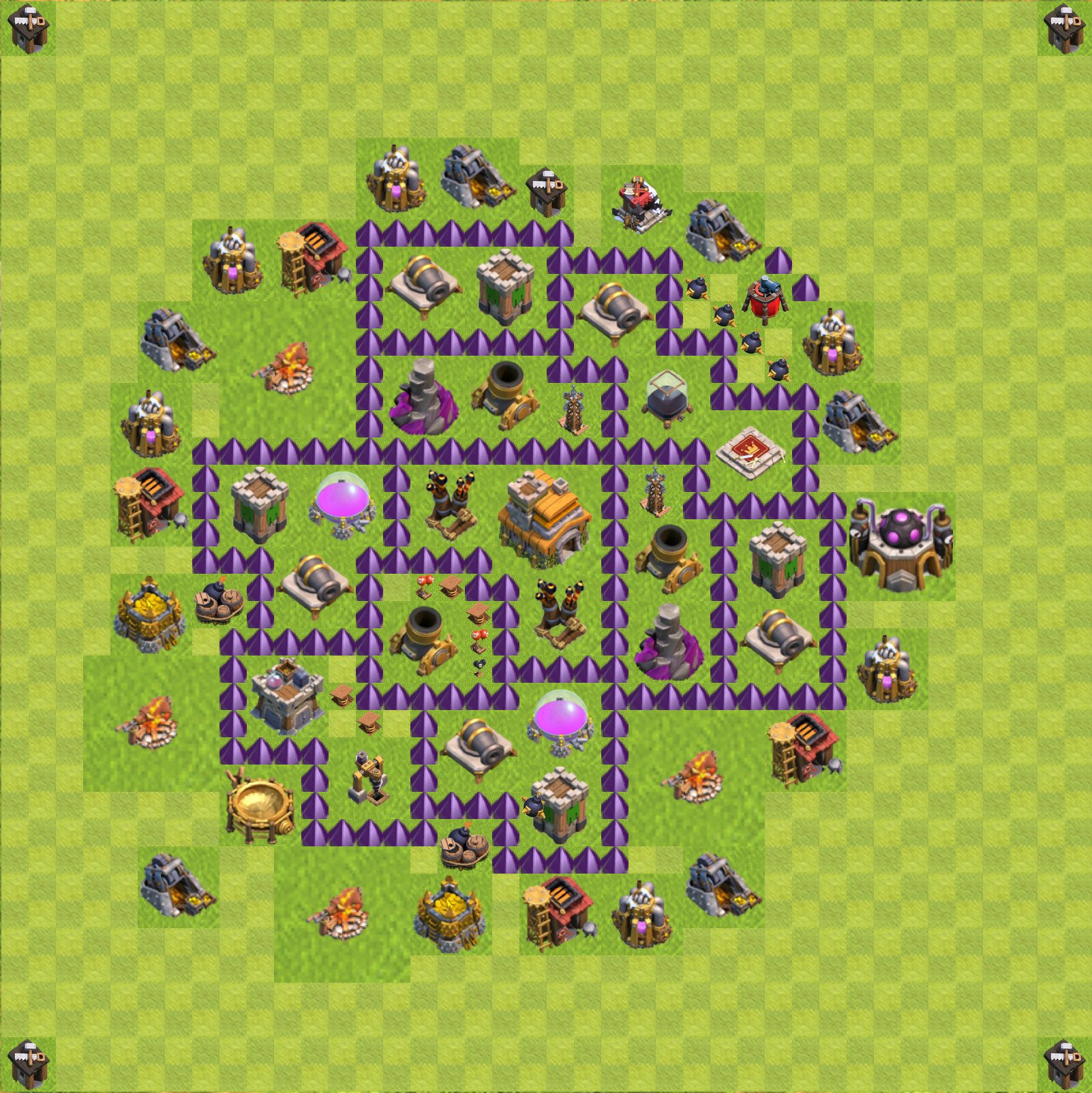 clash of clans base rathaus 7