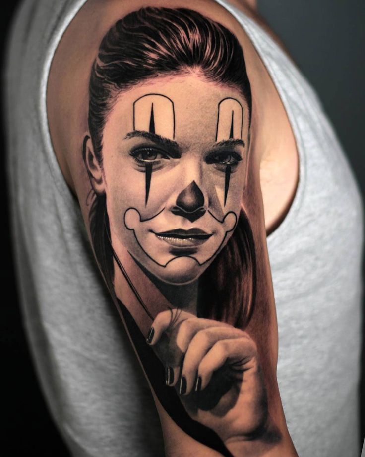 clown woman tattoo