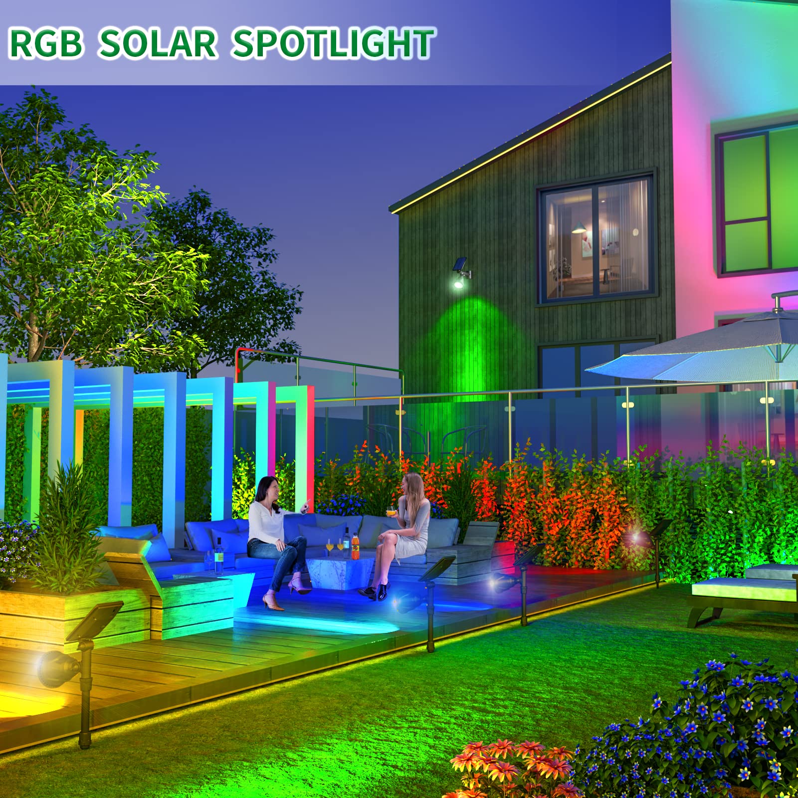 color changing solar spotlight