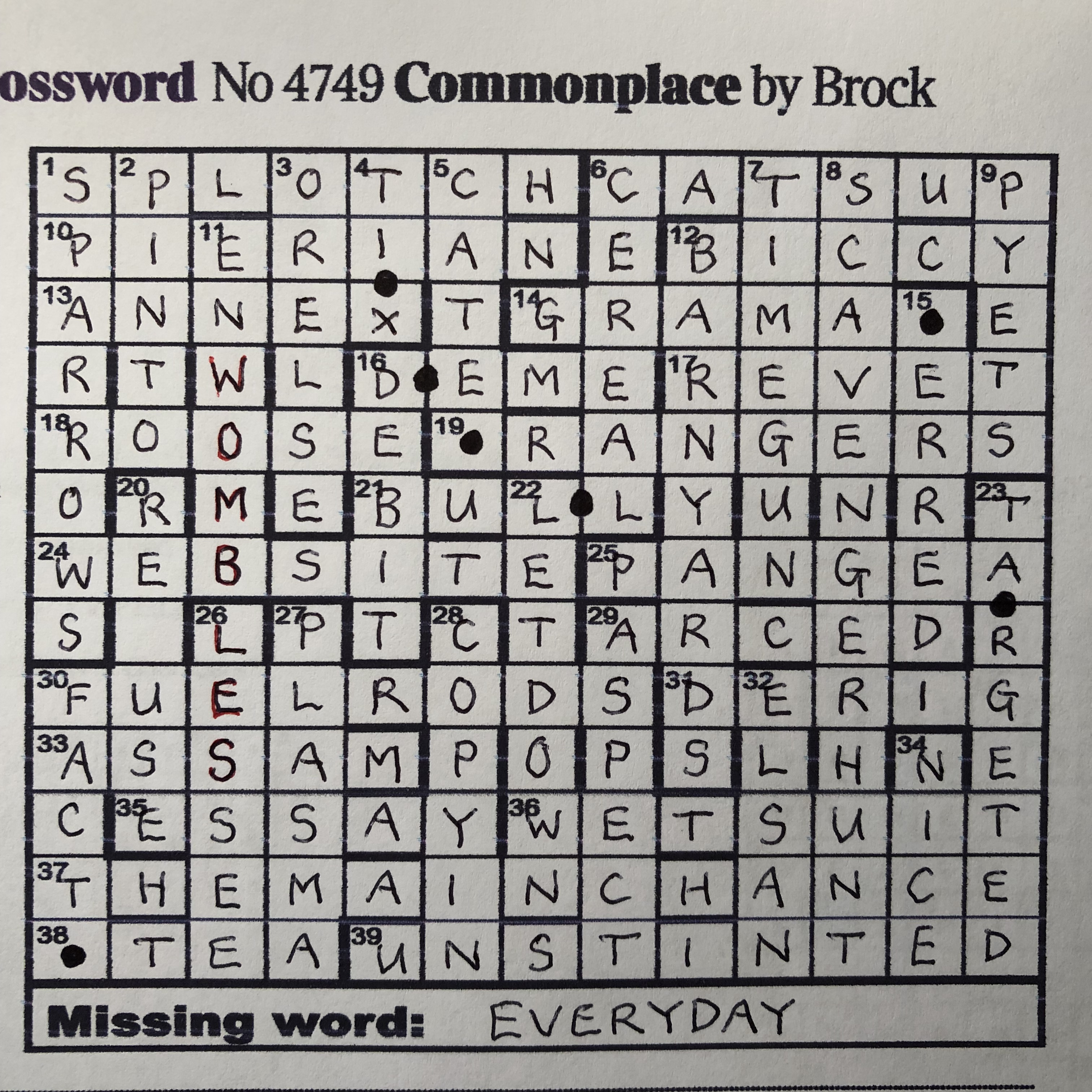 commonplace crossword clue