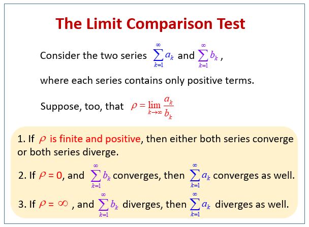 comparison test calculator with steps