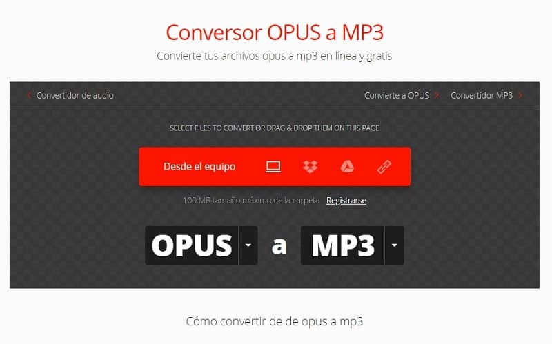 convertir audio opus a mp3