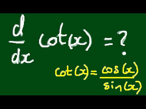 cot x ka differentiation