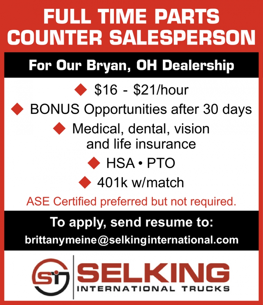 counter sales jobs near me