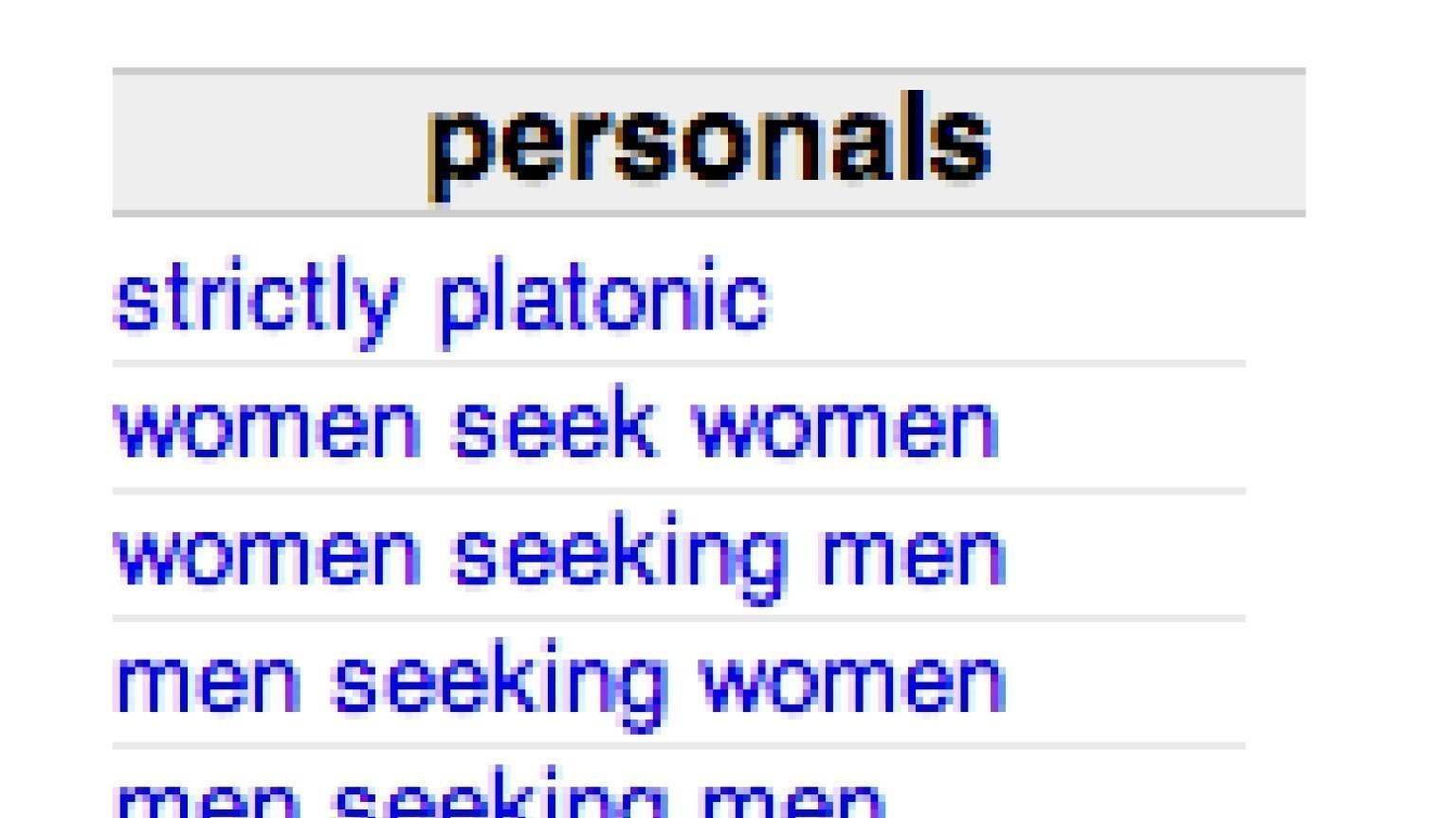 craig list personals