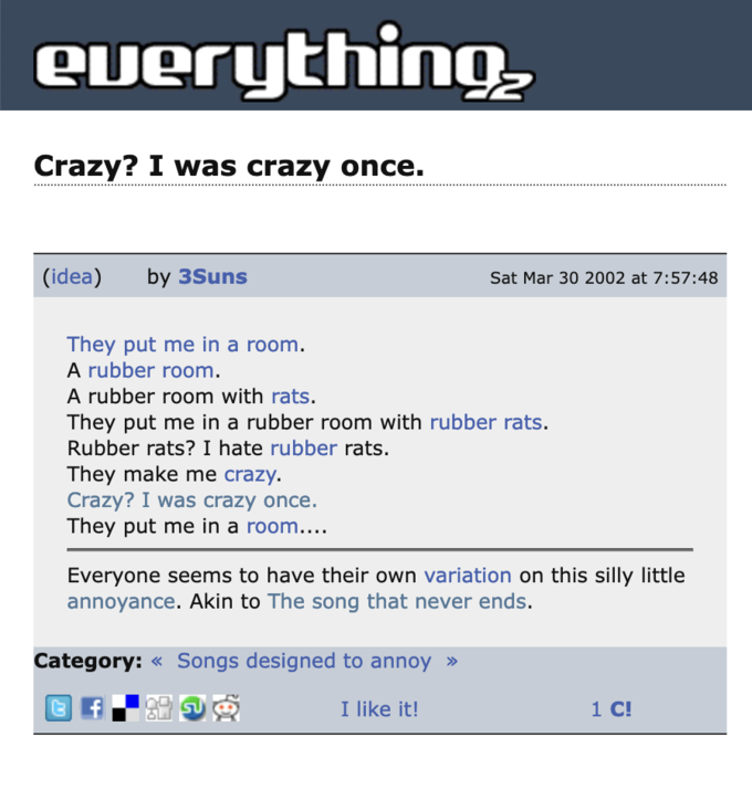 crazy i was crazy once copypasta