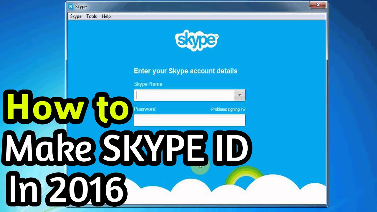 create an account on skype