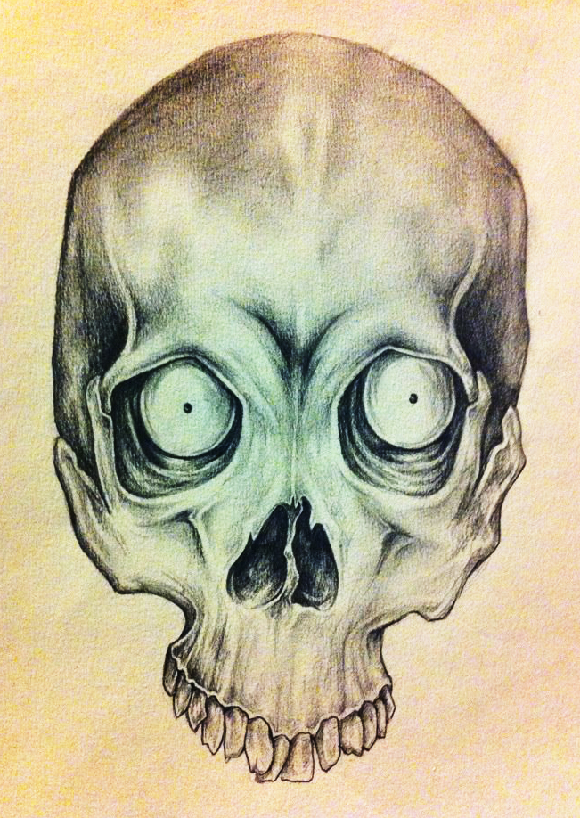 creepy skull art