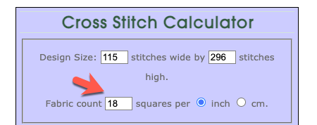 cross stitch material calculator