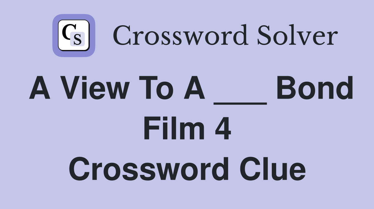 crossword clue bond