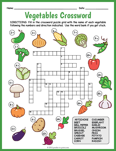 crossword clue vegetable