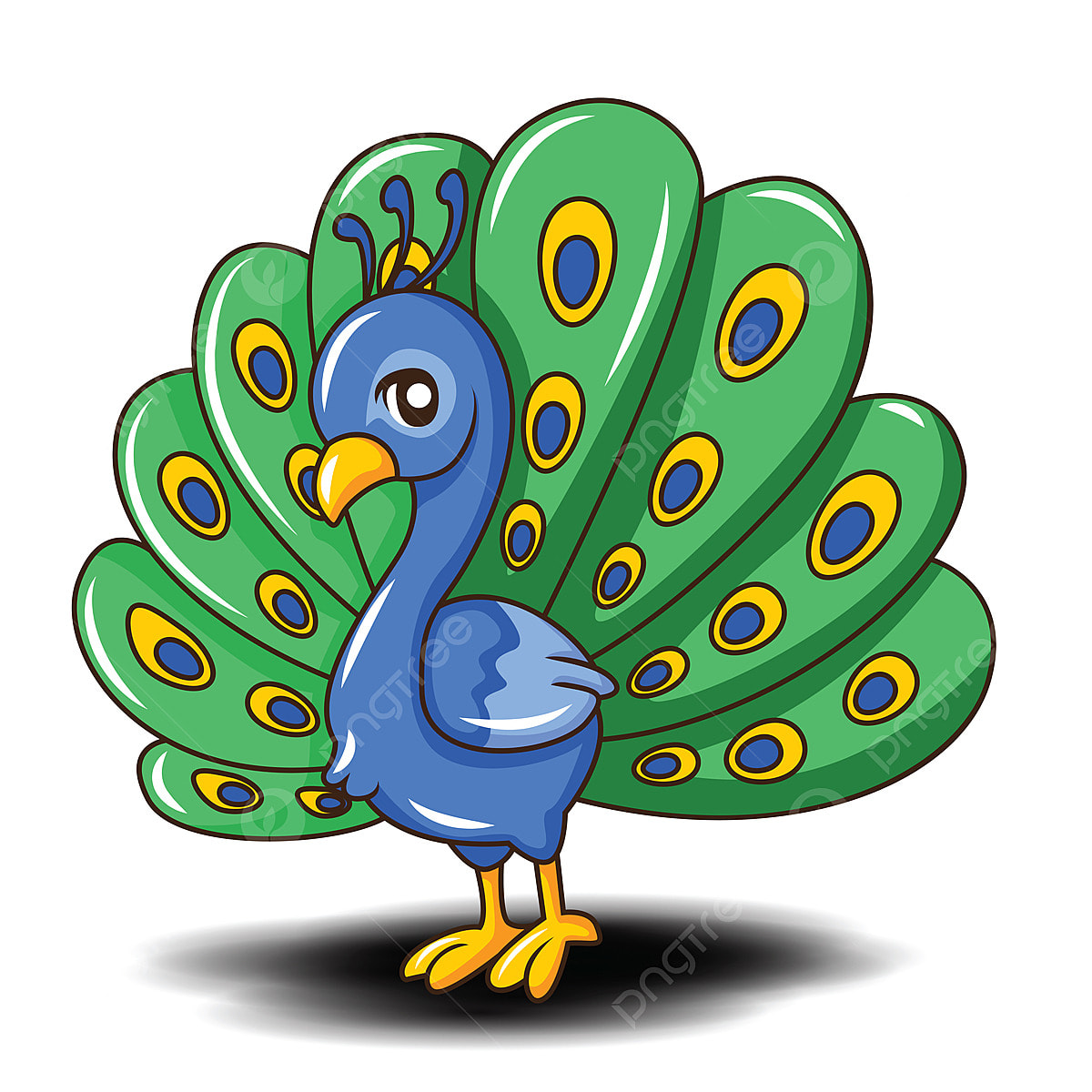 cute peacock cartoon