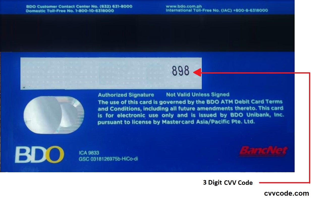 cvv bdo debit