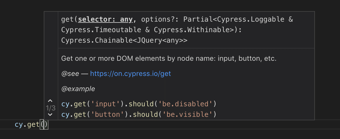 cypress find vs get