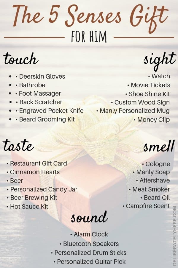 5 senses gift for him ideas