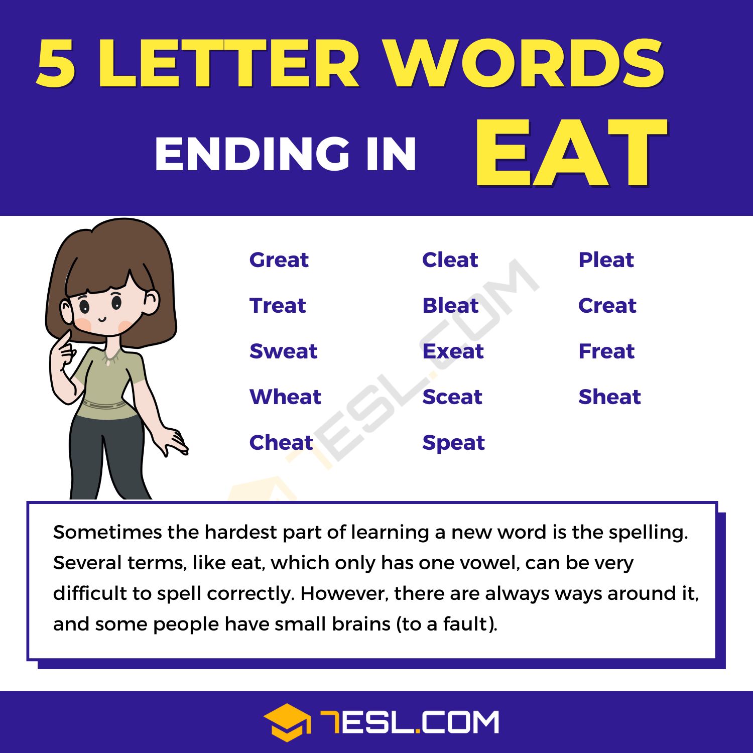 5 letter words with eat at the end