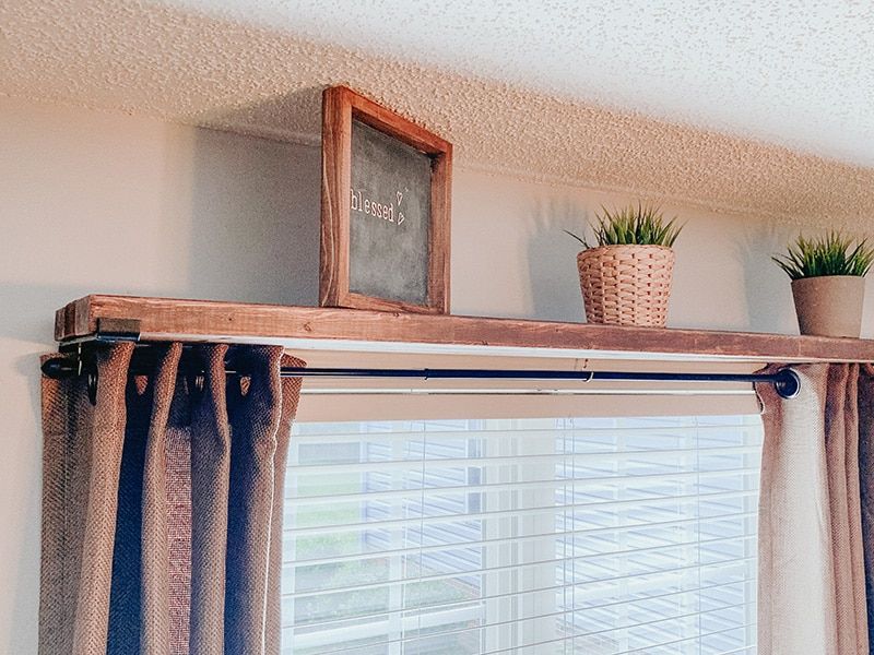 shelf curtain rod