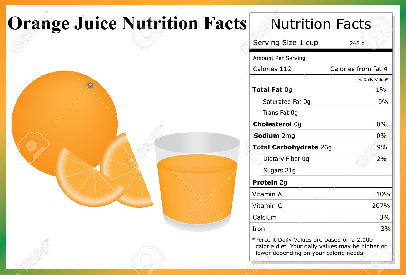 orange juice fresh calories