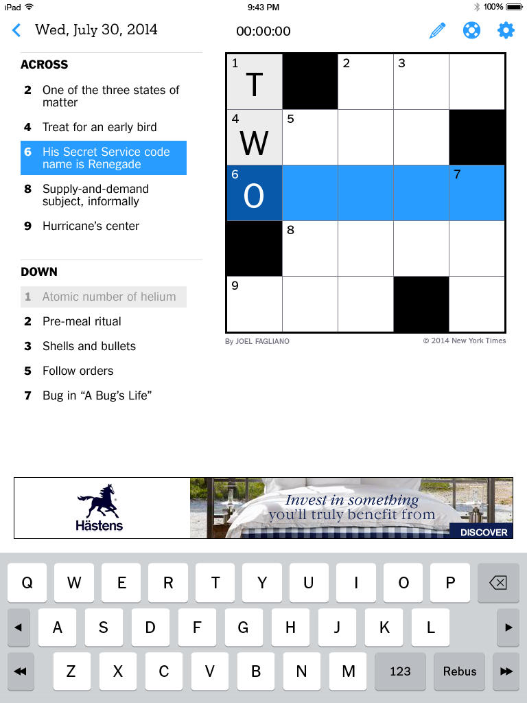 nyt mini crossword old