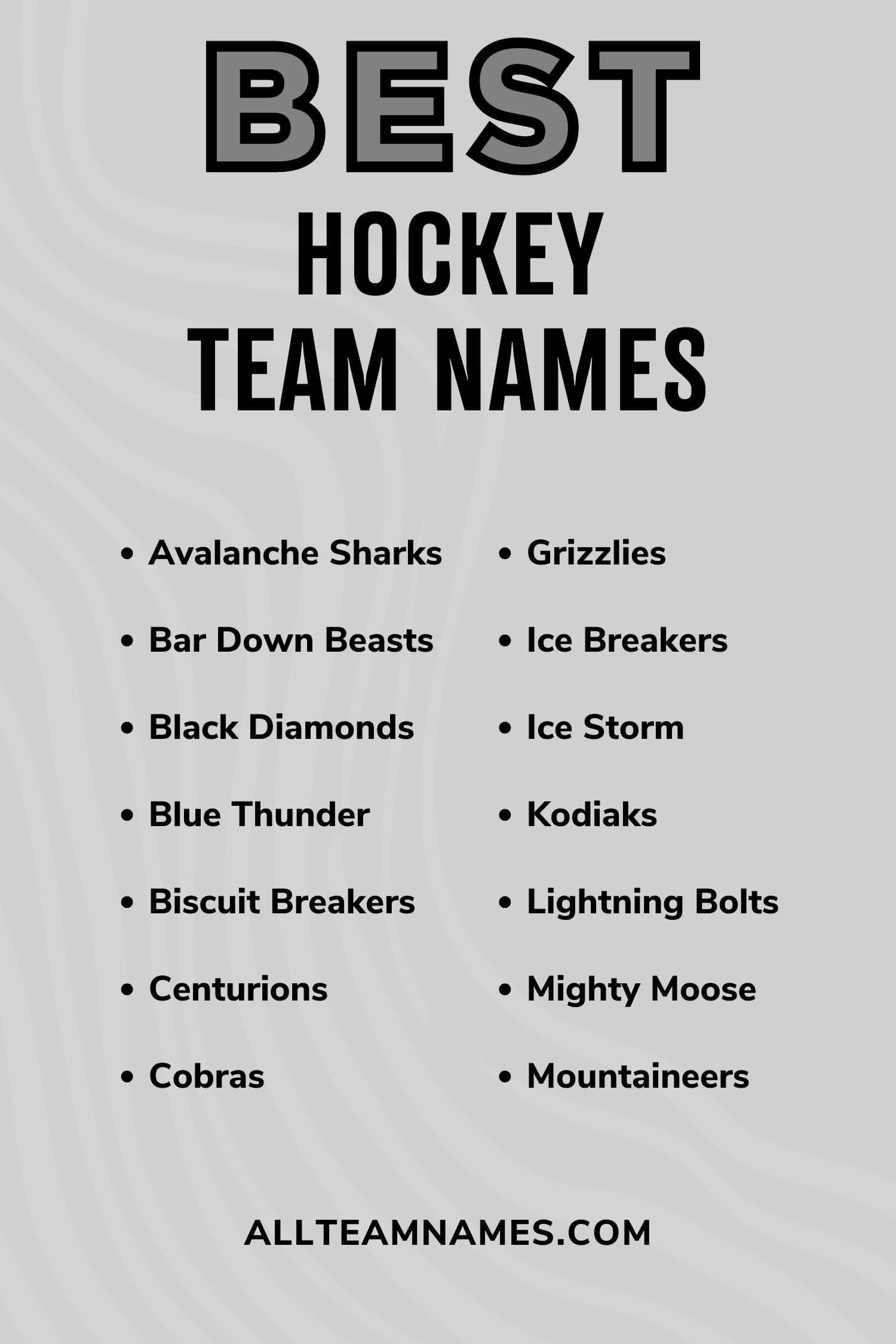 awesome fantasy hockey team names