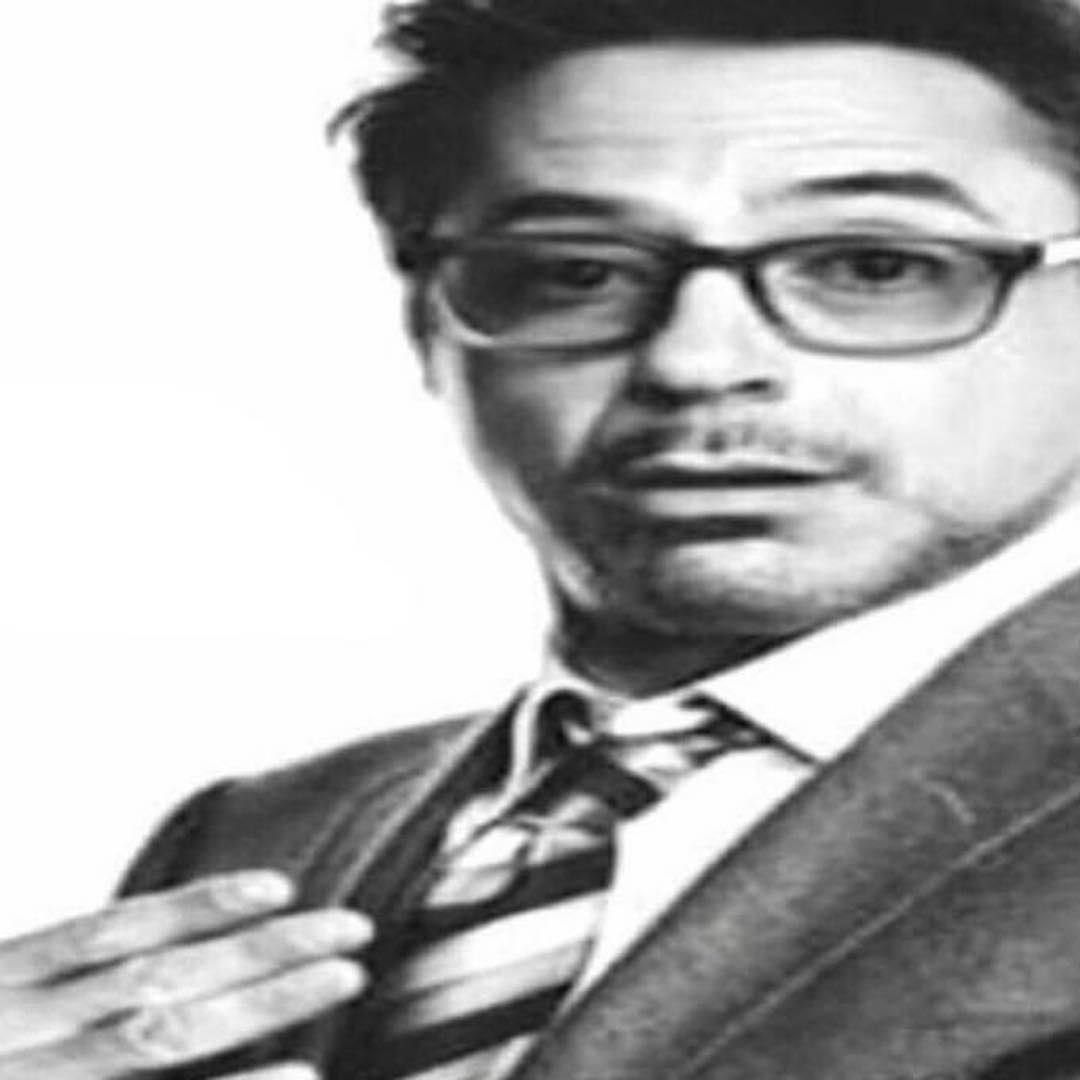 robert downey jr black and white meme