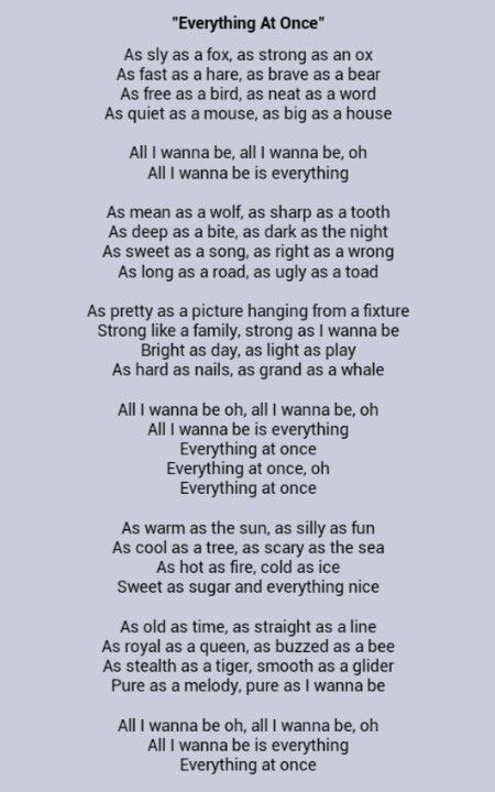 all at once lyrics