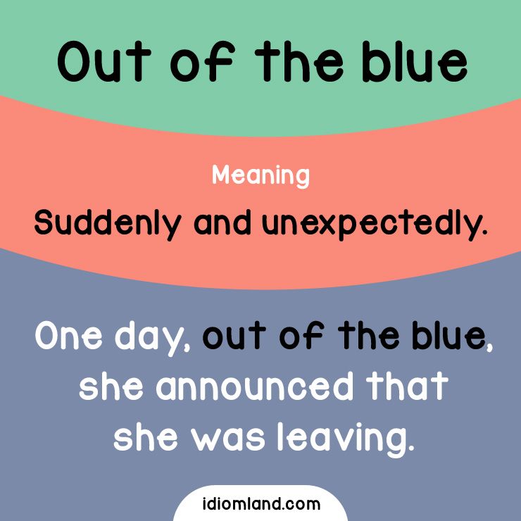 out of the blue synonym