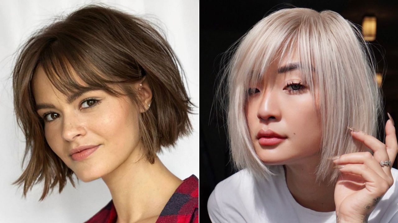 layered bob haircuts with fringe