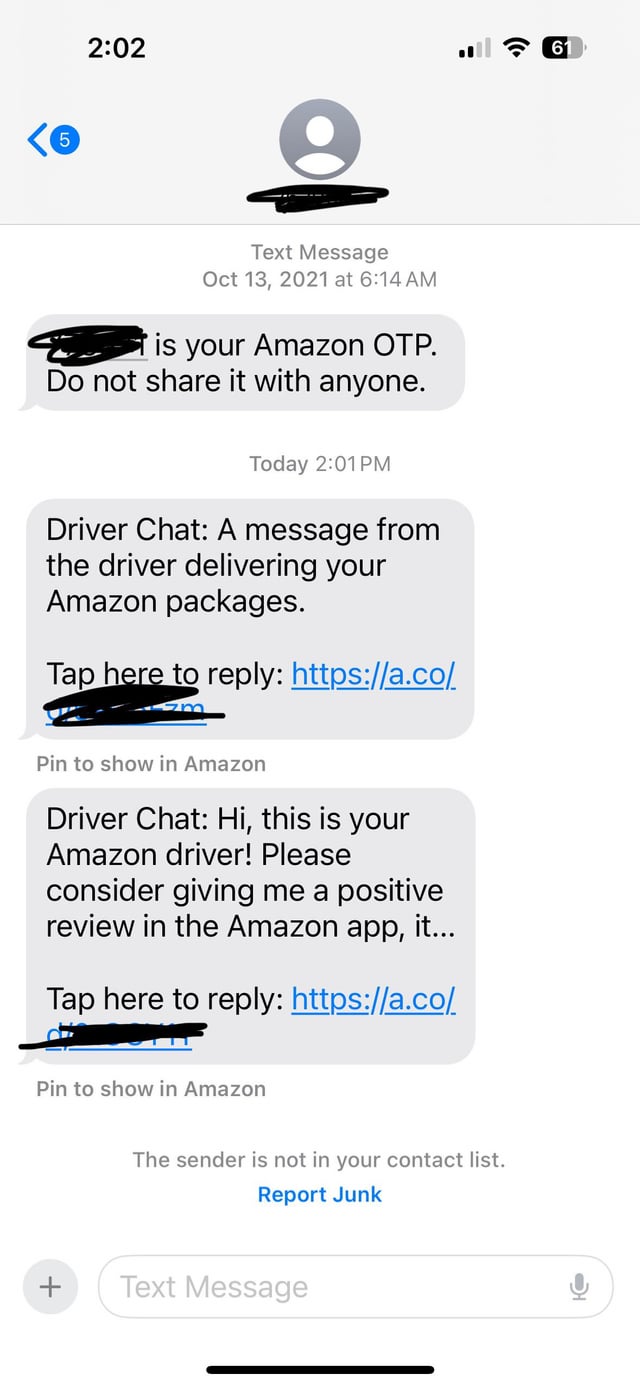 is your amazon otp. do not share it with anyone