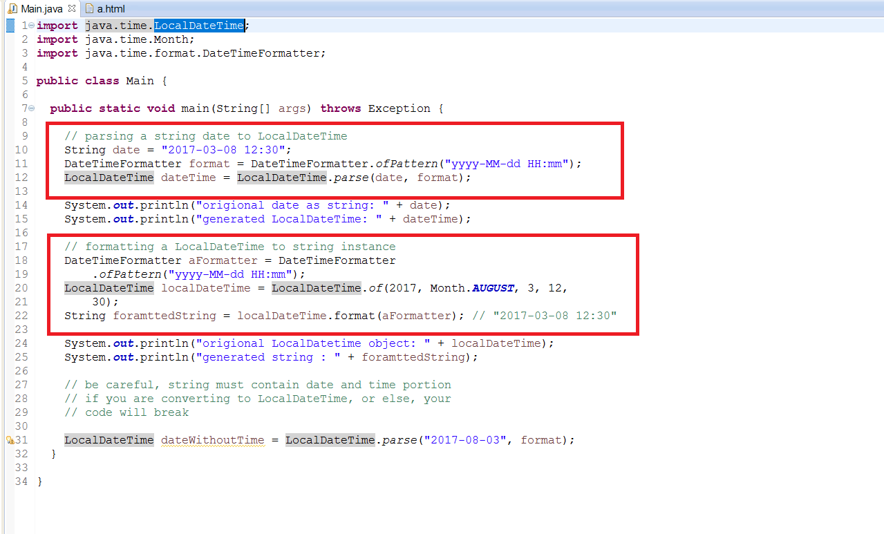 java localdatetime