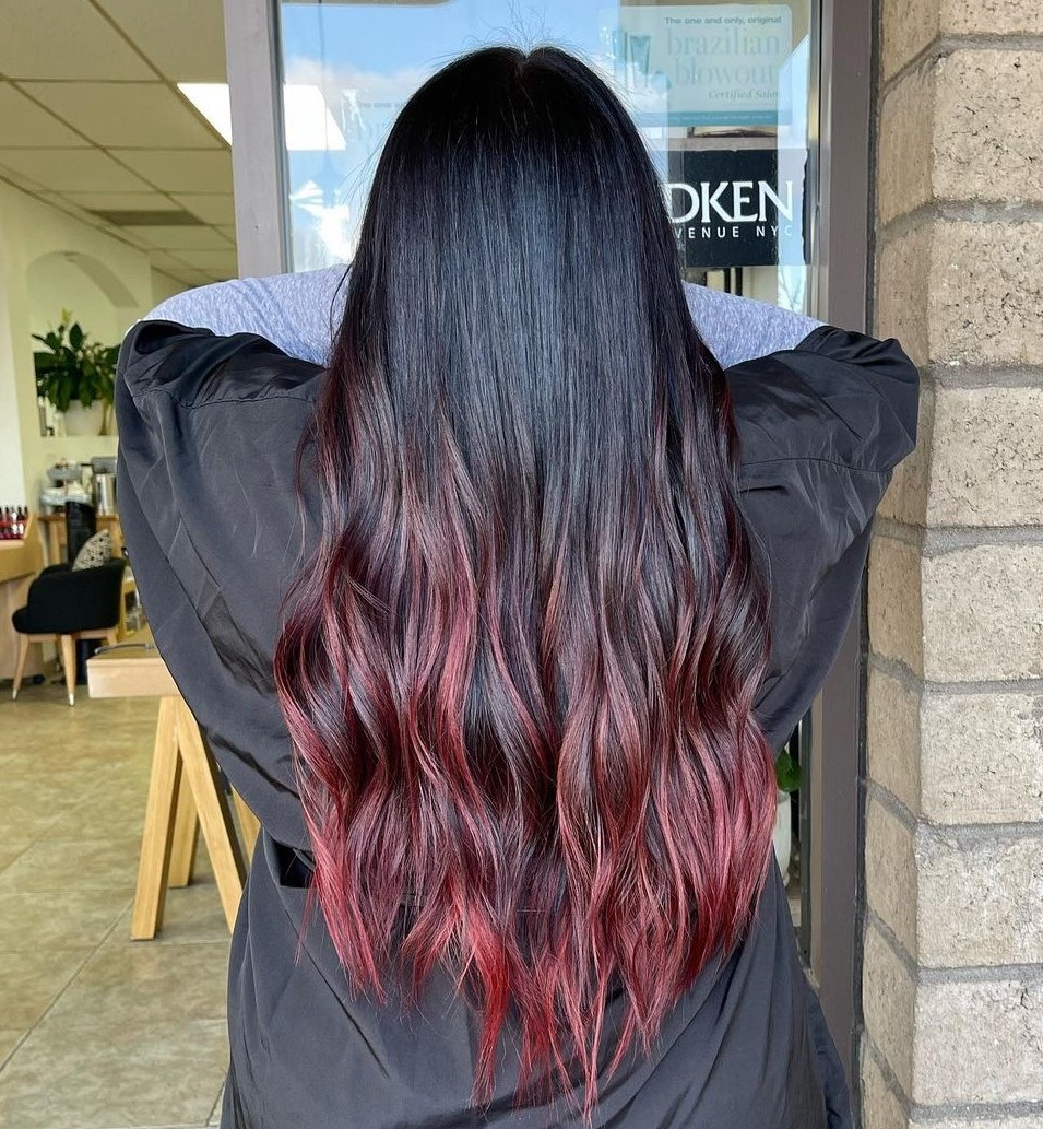 dark to red ombre