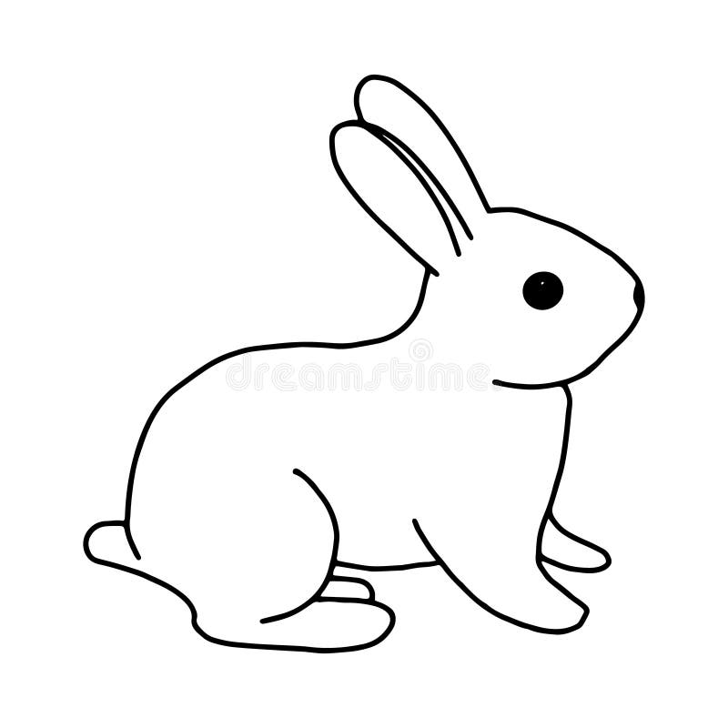 rabbit line drawing