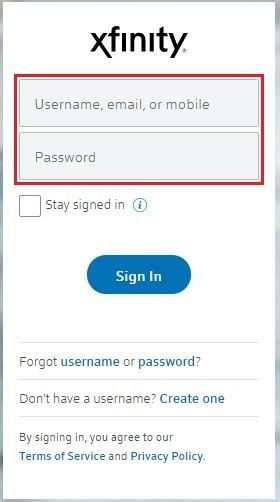 xfinity email log in