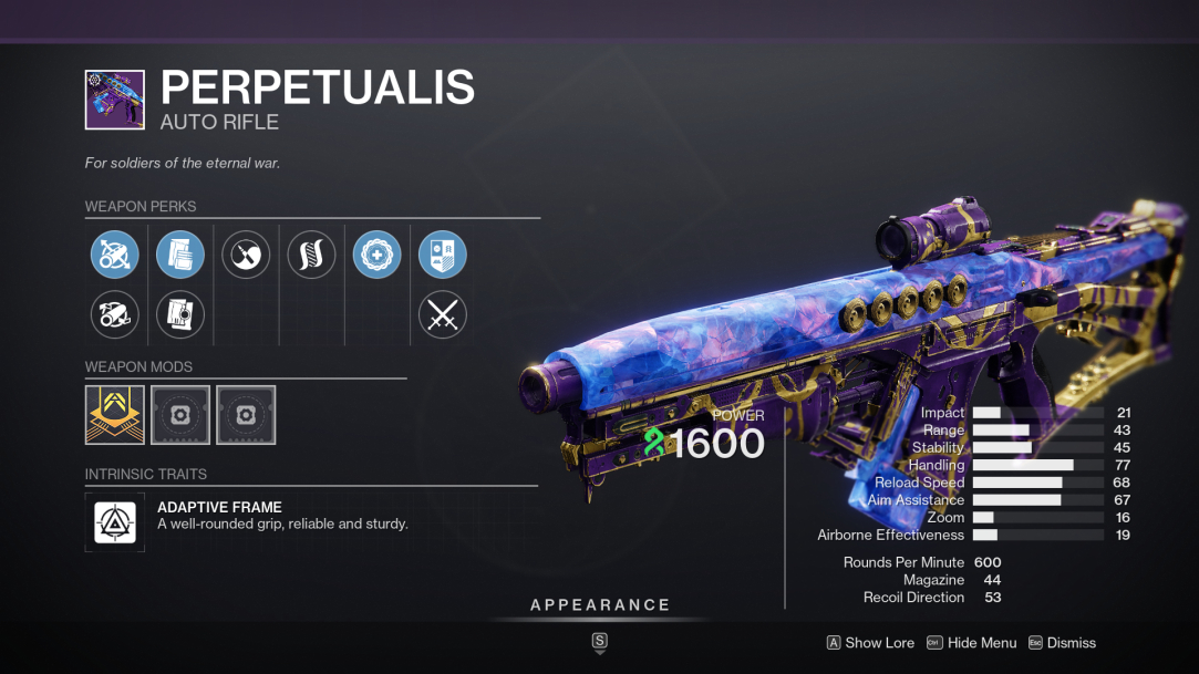 destiny 2 perpetualis god roll